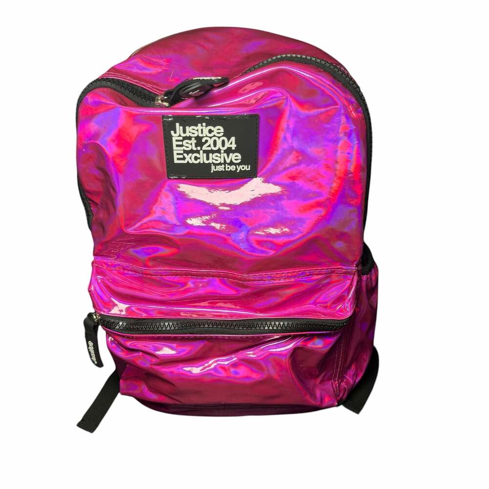 Justice Pink Iridescent Holographic Backpack Just Be You